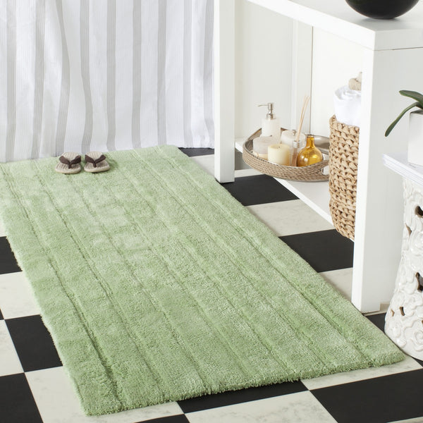 Plush Master Bath Pmb720  Hand Tufted 100% Cotton Rug Light Green