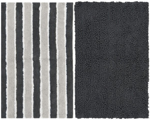 Riviera Solid-Stripe Tufted Set of 2