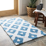 Plush Master Bath Pmb726 Diamond  Hand Tufted 100% Cotton Rug Arizona Blue