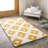 Plush Master Bath Pmb726 Diamond  Hand Tufted 100% Cotton Rug Saffron