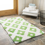 Plush Master Bath Pmb726 Diamond  Hand Tufted 100% Cotton Rug Key Lime