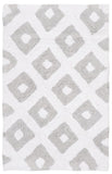 Plush Master Bath Pmb726 Diamond  Hand Tufted 100% Cotton Rug Pearl Grey