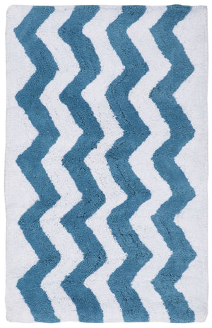 Plush Master Bath Pmb727 Chevron  Hand Tufted 100% Cotton Rug Arizona Blue