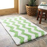 Plush Master Bath Pmb727 Chevron  Hand Tufted 100% Cotton Rug Key Lime