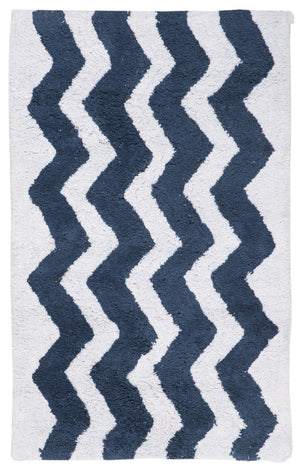 Plush Master Bath Pmb727 Chevron  Hand Tufted 100% Cotton Rug Nautical Blue