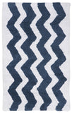 Plush Master Bath Pmb727 Chevron  Hand Tufted 100% Cotton Rug Nautical Blue