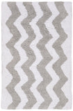 Plush Master Bath Pmb727 Chevron  Hand Tufted 100% Cotton Rug Pearl Grey