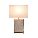 pasargad reign collection white marble and gold metal body table lamp with e27 bulb and white shade h25xw16xd8 on off switch PMT 30220 