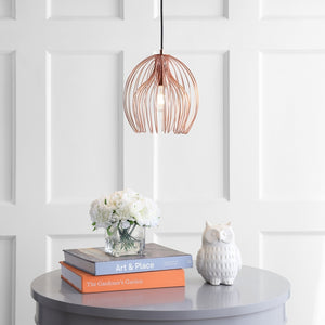 Deena Pendant Lamp: Stunning Copper Finish, Adjustable Height, and Soft Illumination for Living Rooms