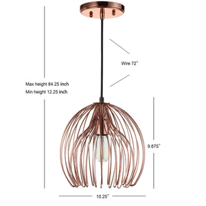 Deena Pendant Lamp: Stunning Copper Finish, Adjustable Height, and Soft Illumination for Living Rooms