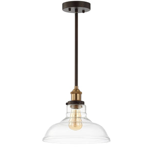 Saul Pendant Light - Elegant Clear Glass Shade with Brass Gold Finish for Contemporary Spaces