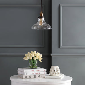 Saul Pendant Light - Elegant Clear Glass Shade with Brass Gold Finish for Contemporary Spaces