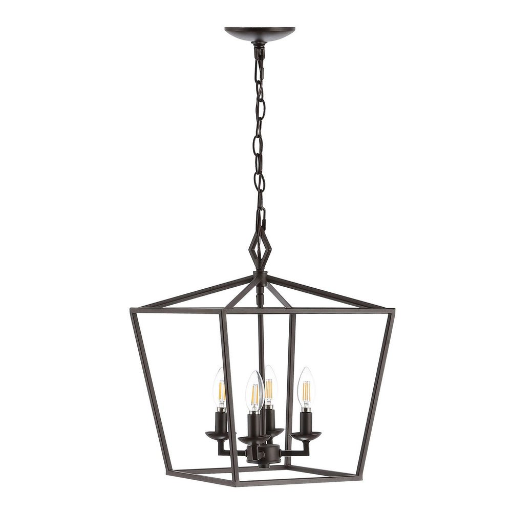 Rosalen 4-Light Pendant - Modern Oil-Rubbed Bronze Lantern for Elegant Hallway & Foyer Lighting