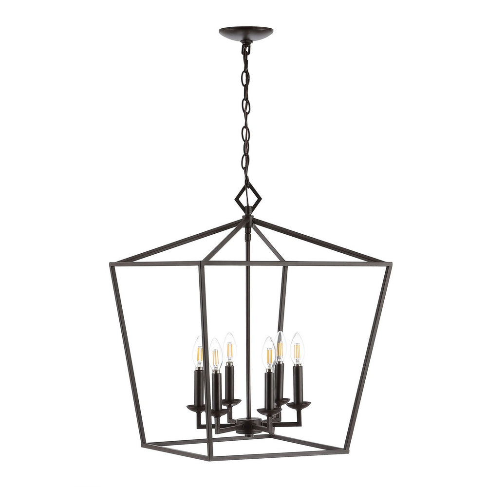 Velsa 6-Light Pendant in Oil Rubbed Bronze - Elegant Lighting for Dining & Living Spaces, Adjustable Design