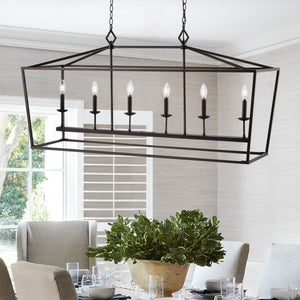 Prener 6-Light Pendant Light Fixture - Timeless Oil Rubbed Bronze Design for Ambient Dining Spaces