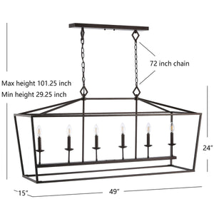 Prener 6-Light Pendant Light Fixture - Timeless Oil Rubbed Bronze Design for Ambient Dining Spaces