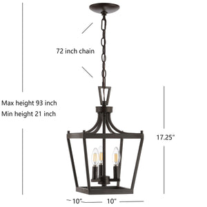 Larton 3-Light Pendant Light - Classic Lantern Design with Adjustable Hanging Length for Any Space
