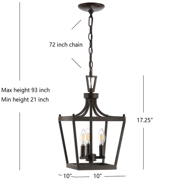 Larton 3-Light Pendant Light - Classic Lantern Design with Adjustable Hanging Length for Any Space