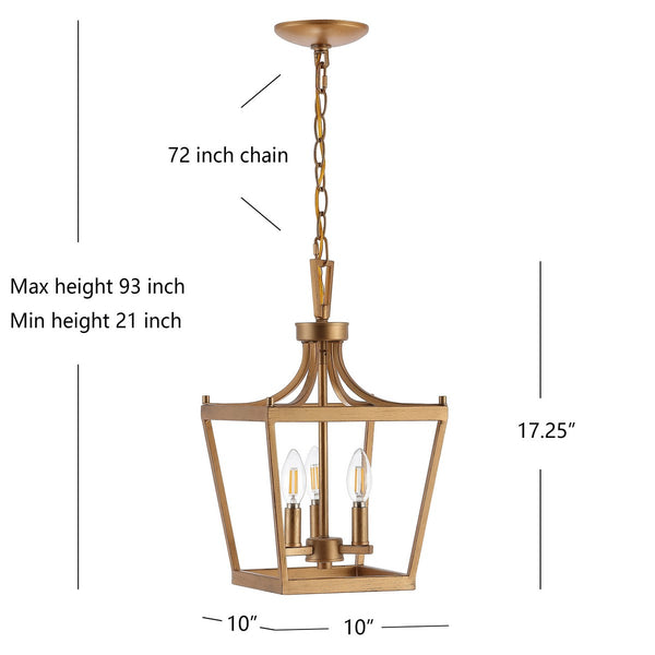 Larton 3-Light Pendant Light - Classic Lantern Design with Adjustable Hanging Length for Any Space