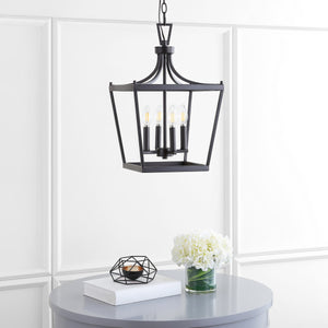 Nichi 4-Light Pendant: Elegant Pagoda-Style Lantern in Oil Rubbed Bronze for Stylish Interiors