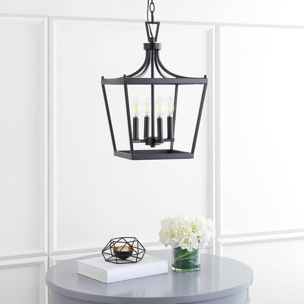 Nichi 4-Light Pendant: Elegant Pagoda-Style Lantern in Oil Rubbed Bronze for Stylish Interiors