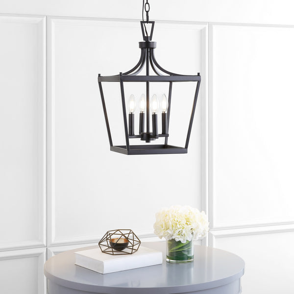 Nichi 4-Light Pendant: Elegant Pagoda-Style Lantern in Oil Rubbed Bronze for Stylish Interiors
