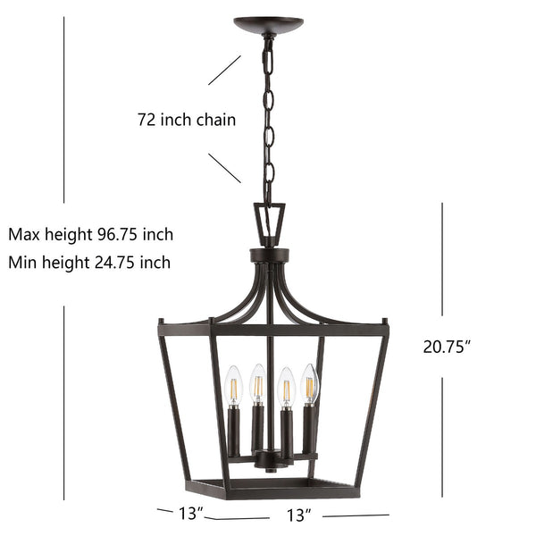 Nichi 4-Light Pendant: Elegant Pagoda-Style Lantern in Oil Rubbed Bronze for Stylish Interiors