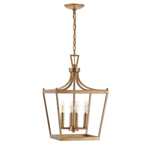 Nichi 4-Light Pendant: Elegant Pagoda-Style Lantern in Oil Rubbed Bronze for Stylish Interiors