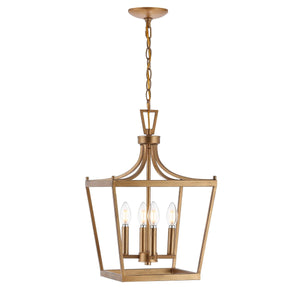 Nichi 4-Light Pendant: Elegant Pagoda-Style Lantern in Oil Rubbed Bronze for Stylish Interiors