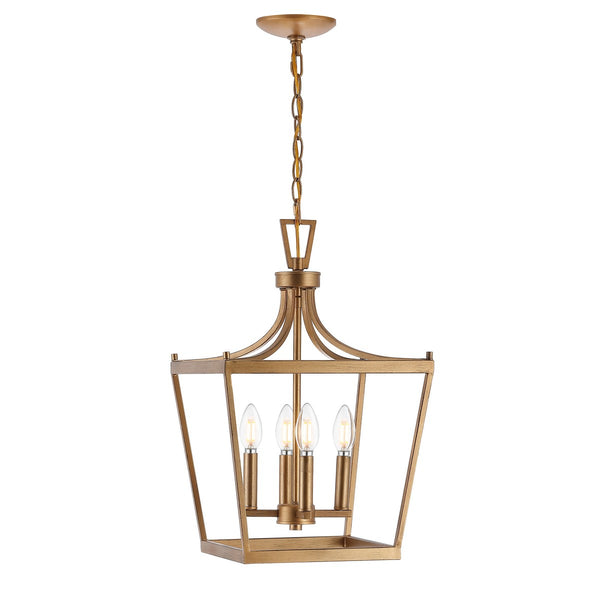 Nichi 4-Light Pendant: Elegant Pagoda-Style Lantern in Oil Rubbed Bronze for Stylish Interiors