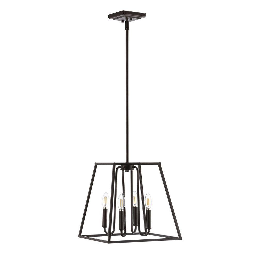 Porten 4Lt Pendant Light - Modern Oil Rubbed Bronze Lantern with Adjustable Hanging Length & Style