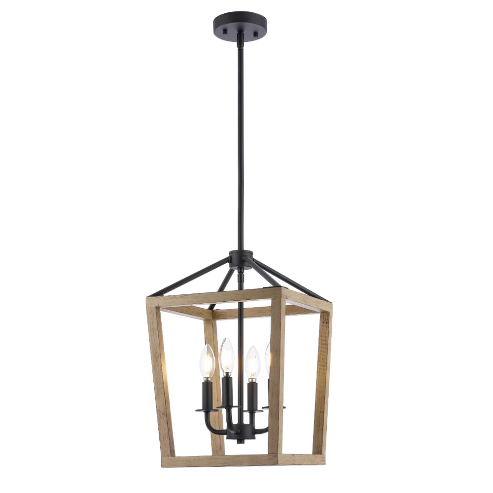 Valdis Pendant Light - Rustic Chic 4-Light Design in Black & Antique Grey, Perfect for Dining Rooms