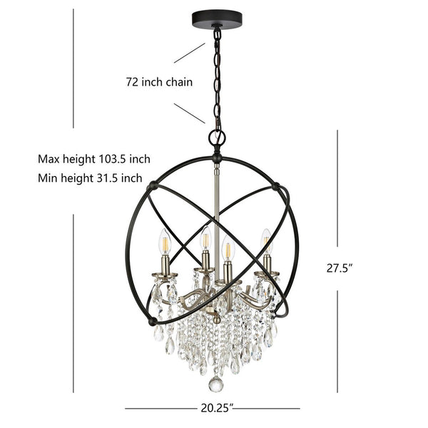 Sabina Pendant Light - Stunning Crystal Design with Adjustable Height for Modern Living Spaces