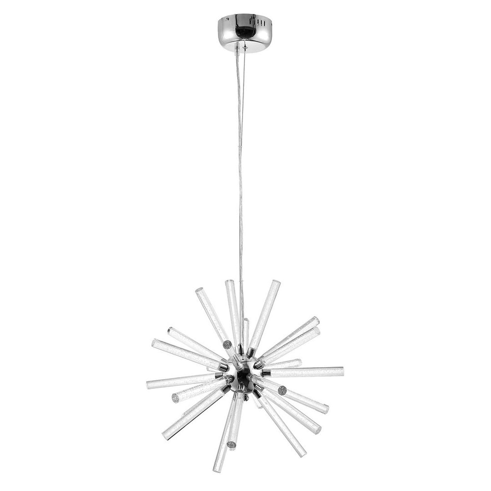 Gema LED Pendant Light - Retro Glam Style with Dimmable Acrylic Shine, Chrome Finish & Adjustable Height