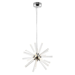 Gema LED Pendant Light - Retro Glam Style with Dimmable Acrylic Shine, Chrome Finish & Adjustable Height