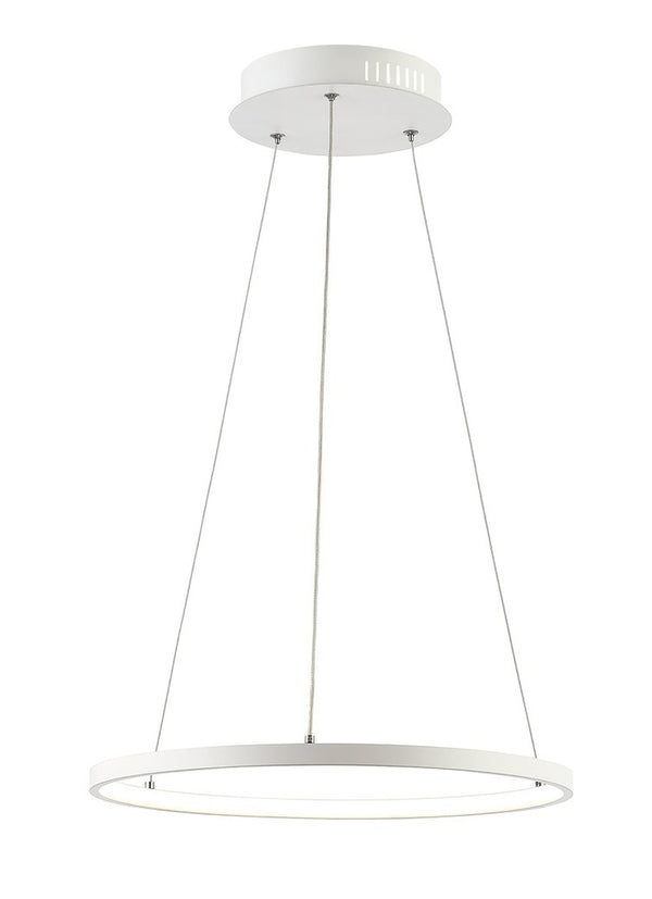 Bremi LED Pendant Light – Elegant Dimmable Matte White Halo for Modern Minimalist Décor Solutions