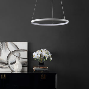 Bremi LED Pendant Light – Elegant Dimmable Matte White Halo for Modern Minimalist Décor Solutions