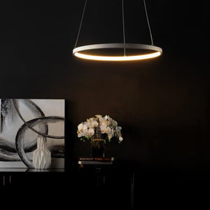 Bremi LED Pendant Light – Elegant Dimmable Matte White Halo for Modern Minimalist Décor Solutions