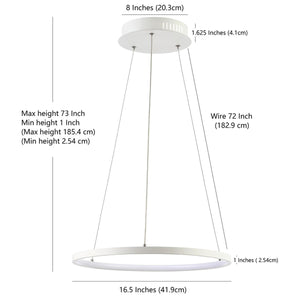 Bremi LED Pendant Light – Elegant Dimmable Matte White Halo for Modern Minimalist Décor Solutions