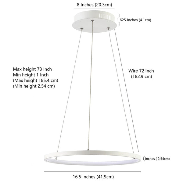 Bremi LED Pendant Light – Elegant Dimmable Matte White Halo for Modern Minimalist Décor Solutions