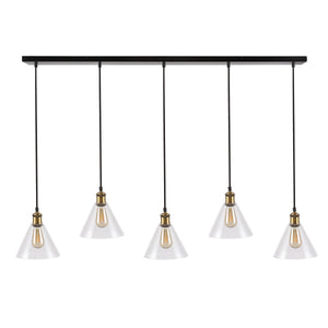 Presta Pendant Light - Industrial-Chic Design with Clear Glass Shades & Vintage Bulbs for Urban Style