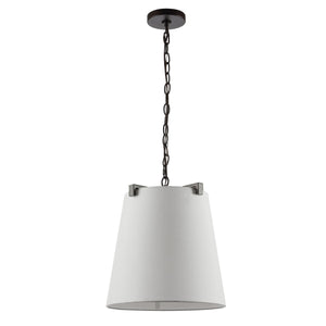 Krelia Pendant Light - Elegant Off-White Cotton Shade with Oil-Rubbed Bronze Finish for Home Spaces