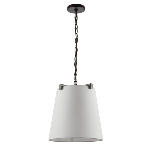 Krelia Pendant Light - Elegant Off-White Cotton Shade with Oil-Rubbed Bronze Finish for Home Spaces