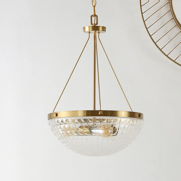 Safavieh Thorin Pendant Brass Gold/Clear Glass Metal / Glass PND4131A