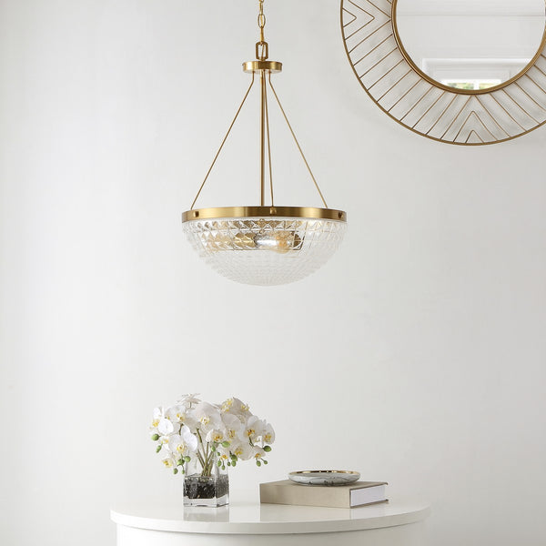 Safavieh Thorin Pendant Brass Gold/Clear Glass Metal / Glass PND4131A