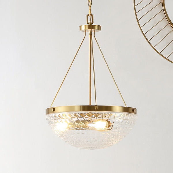 Safavieh Thorin Pendant Brass Gold/Clear Glass Metal / Glass PND4131A