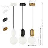 Safavieh Amagiri, 6 Inch, Assorted, Glass/Iron Pendant Set Of 3  Assorted Glass PND4141A-SET3