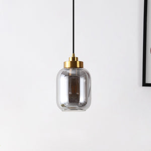 Safavieh Ethyx, 6 Inch, Smoke Grey/Brass, Glass/Iron Pendant  PND4143A