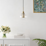 Safavieh Toronto, 7.75 Inch, Clear/Brass, Glass/Iron Extendable Pendant Clear / Brass Metal / Glass PND4146A