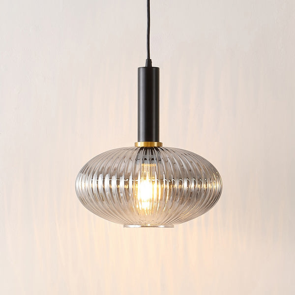 Safavieh Zeon, 12 Inch, Smoke Grey/Black, Glass/Iron Pendant Smoke Grey / Black Glass PND4150A